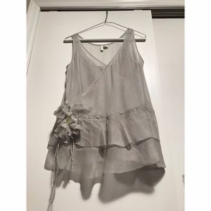 J Crew Silk Light Grey Sleeveless Top